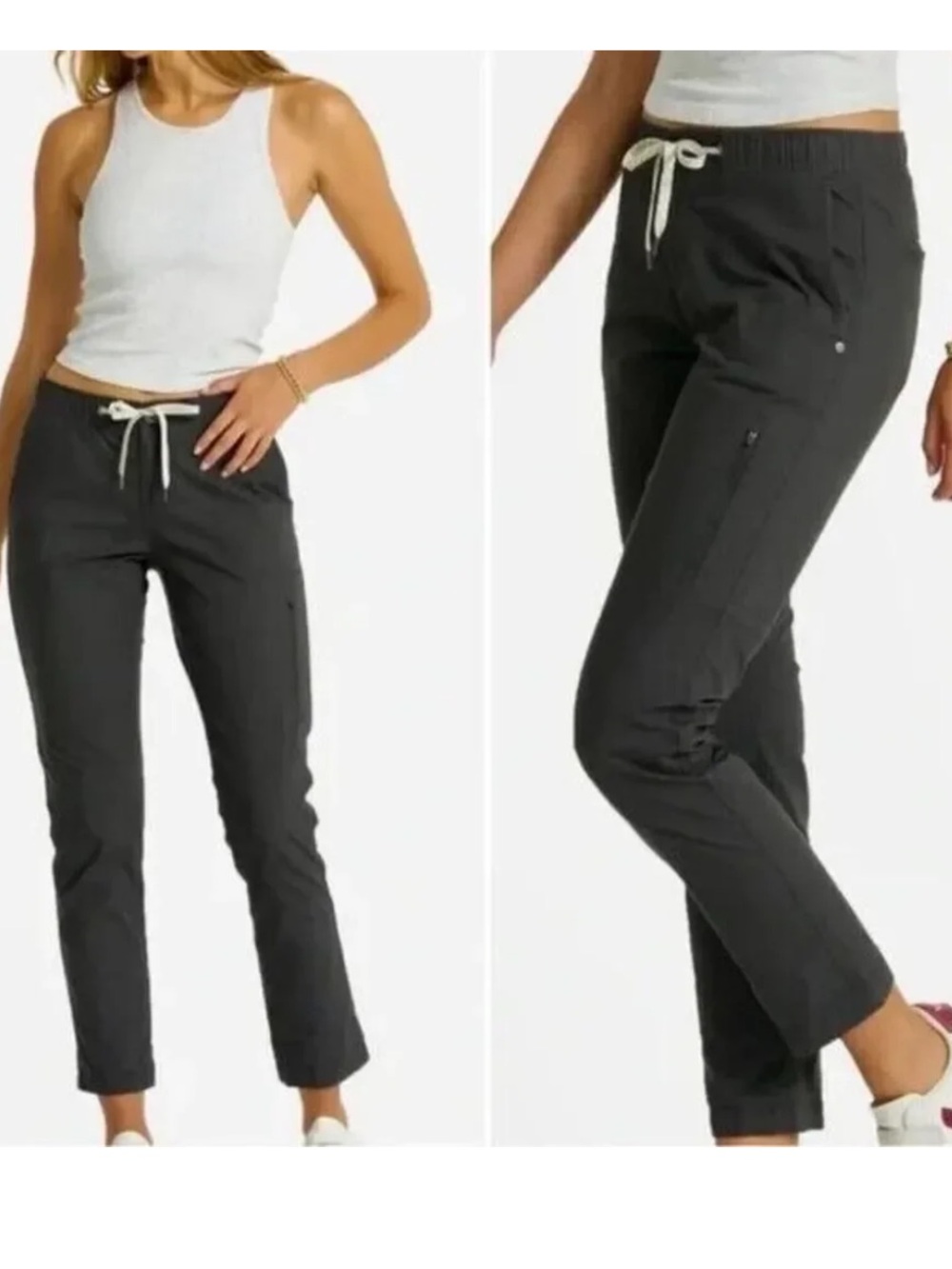 Vuori Charcoal Drawstring Joggers with Contrast Tie